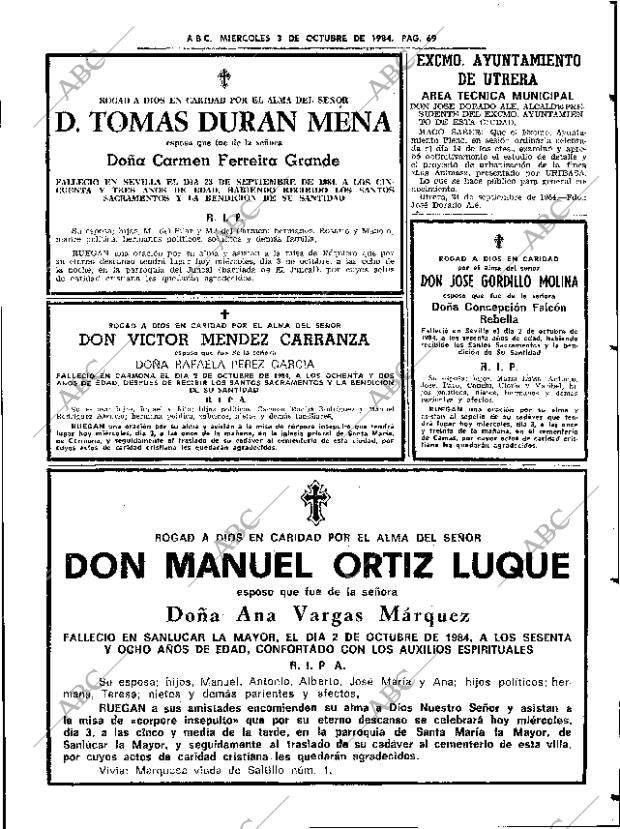 ABC SEVILLA 03-10-1984 página 69