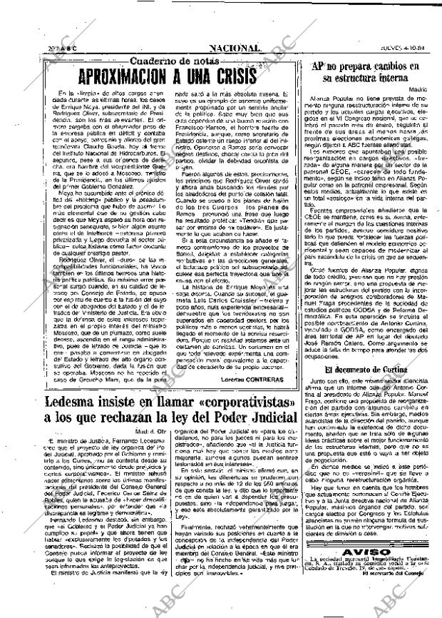 ABC MADRID 04-10-1984 página 20