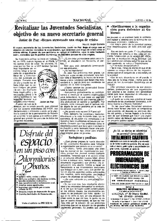 ABC MADRID 04-10-1984 página 24