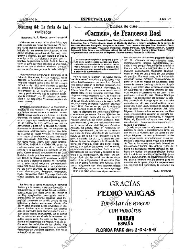 ABC MADRID 04-10-1984 página 77