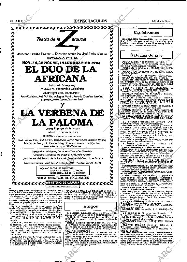 ABC MADRID 04-10-1984 página 82