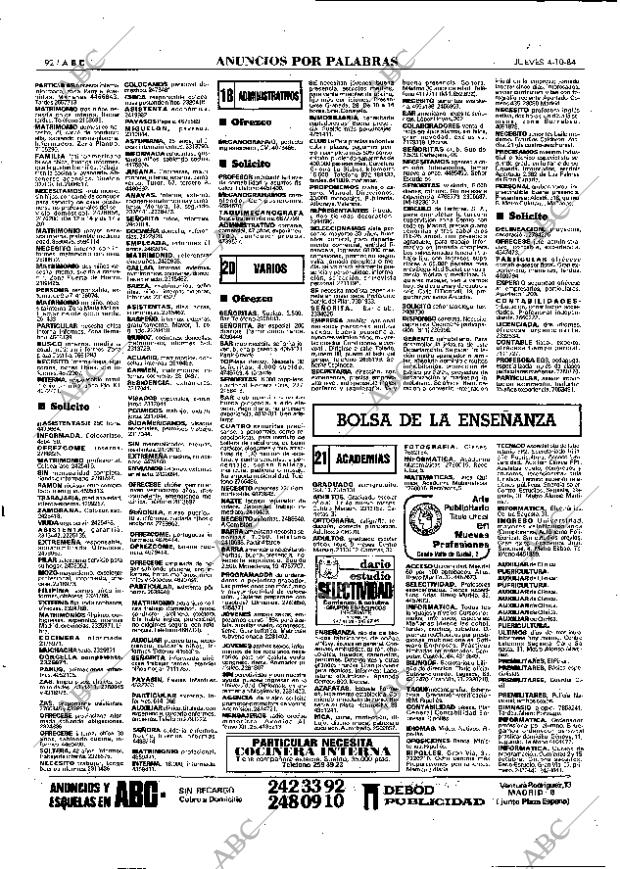 ABC MADRID 04-10-1984 página 92