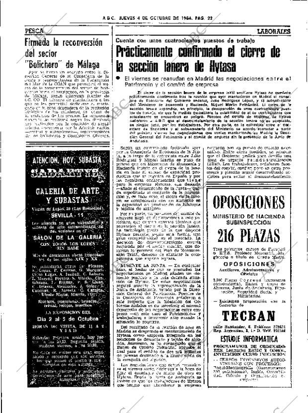 ABC SEVILLA 04-10-1984 página 22