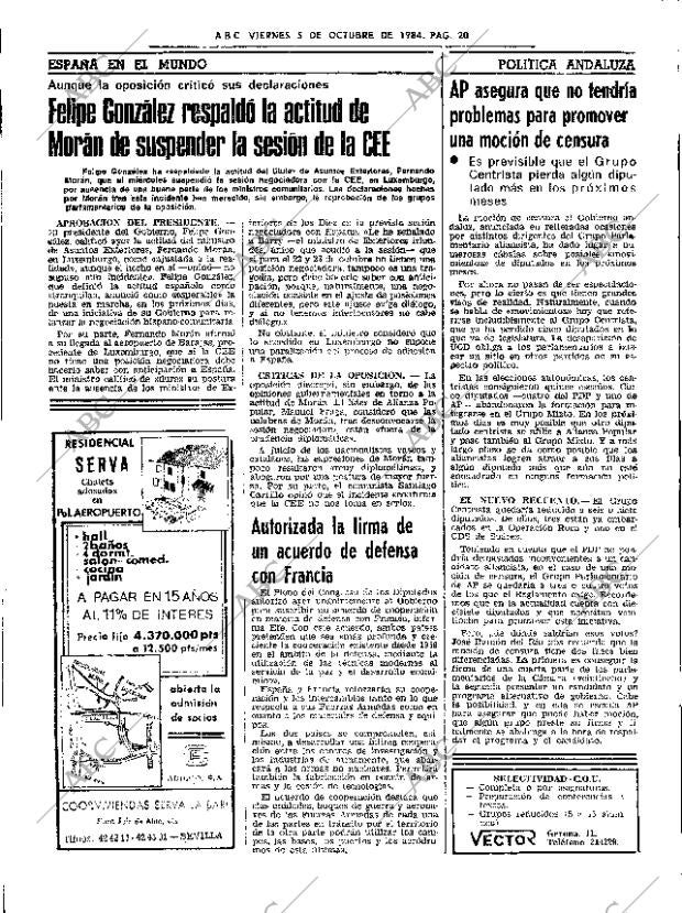 ABC SEVILLA 05-10-1984 página 20