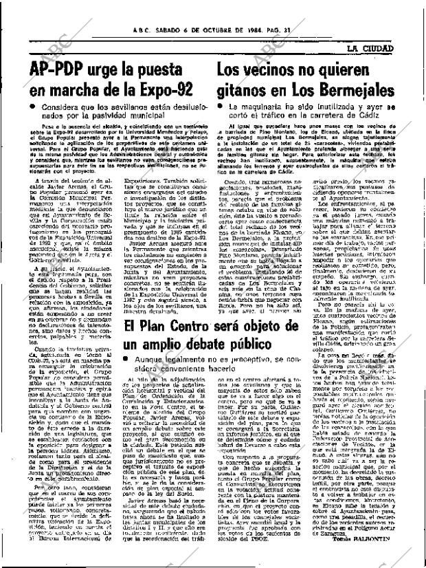 ABC SEVILLA 06-10-1984 página 31