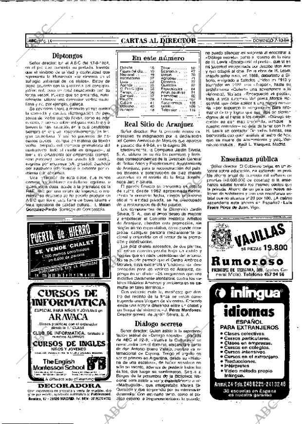 ABC MADRID 07-10-1984 página 14