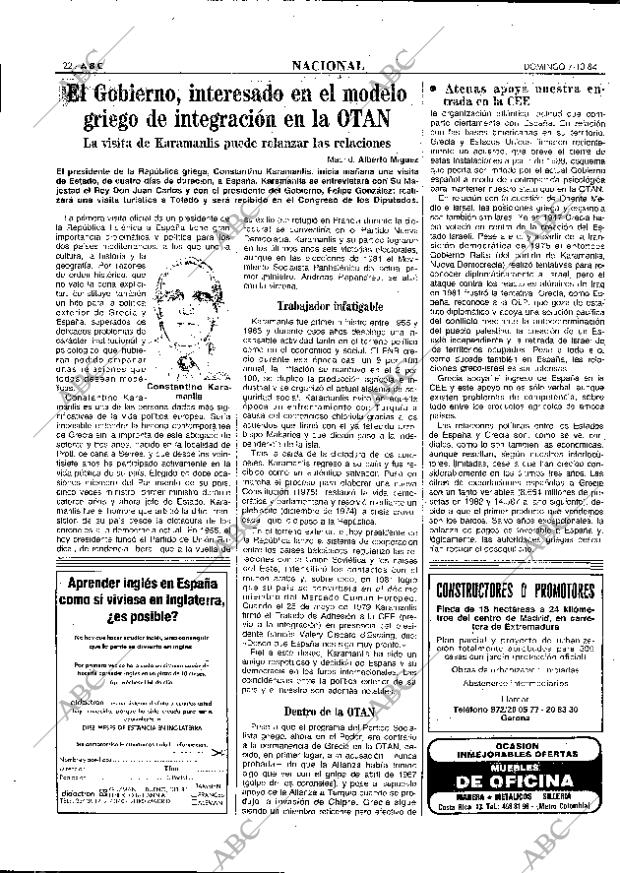 ABC MADRID 07-10-1984 página 22