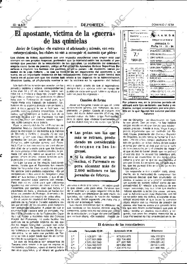 ABC MADRID 07-10-1984 página 82