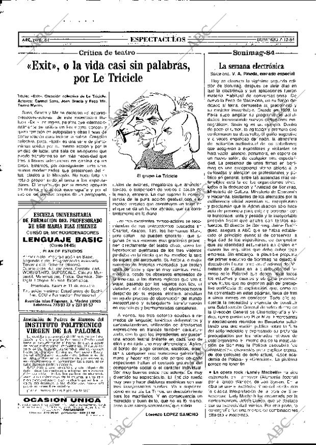 ABC MADRID 07-10-1984 página 84