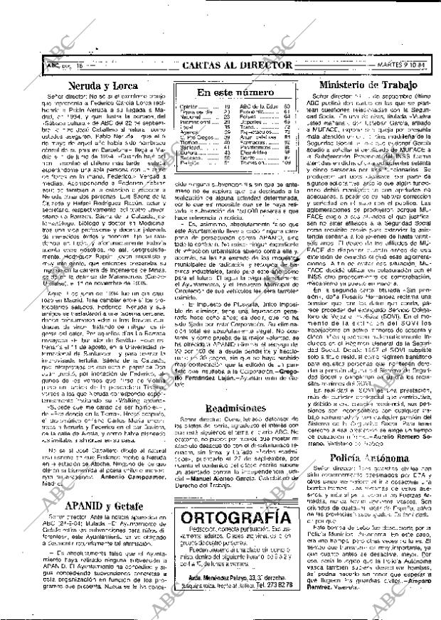ABC MADRID 09-10-1984 página 18