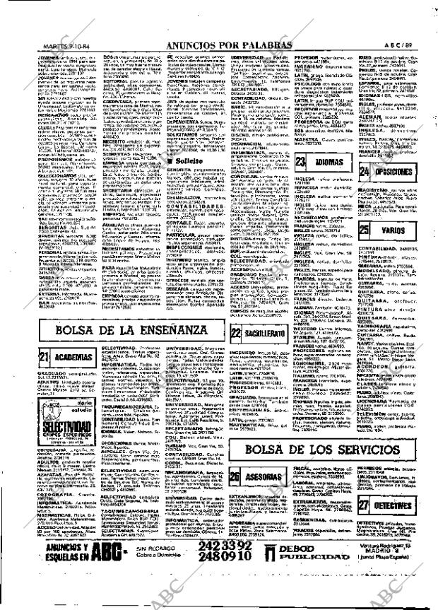 ABC MADRID 09-10-1984 página 89