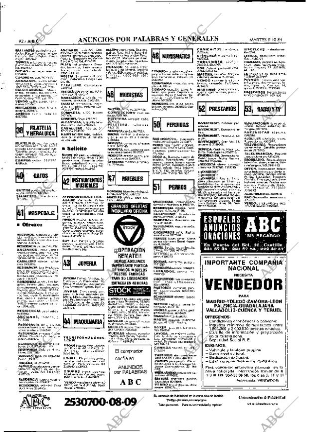 ABC MADRID 09-10-1984 página 92