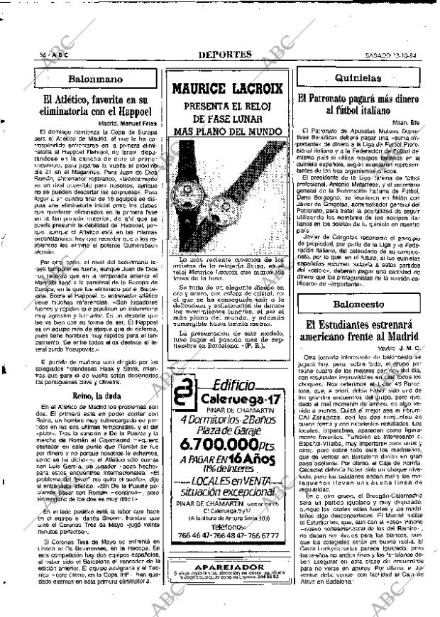 ABC MADRID 13-10-1984 página 56