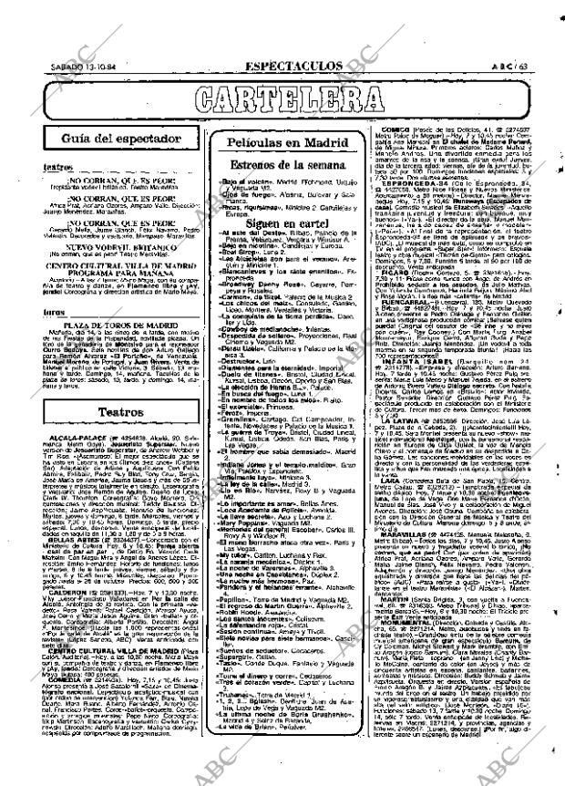 ABC MADRID 13-10-1984 página 63