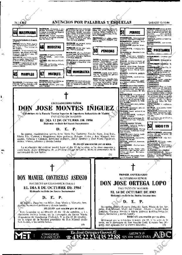 ABC MADRID 13-10-1984 página 76