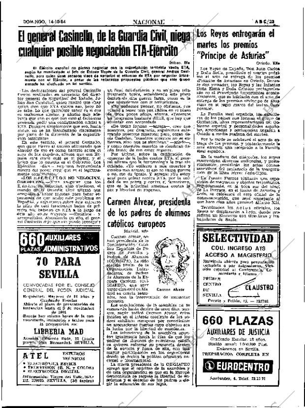 ABC SEVILLA 14-10-1984 página 23