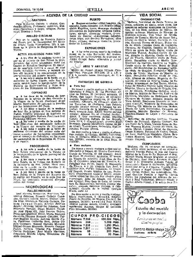 ABC SEVILLA 14-10-1984 página 43