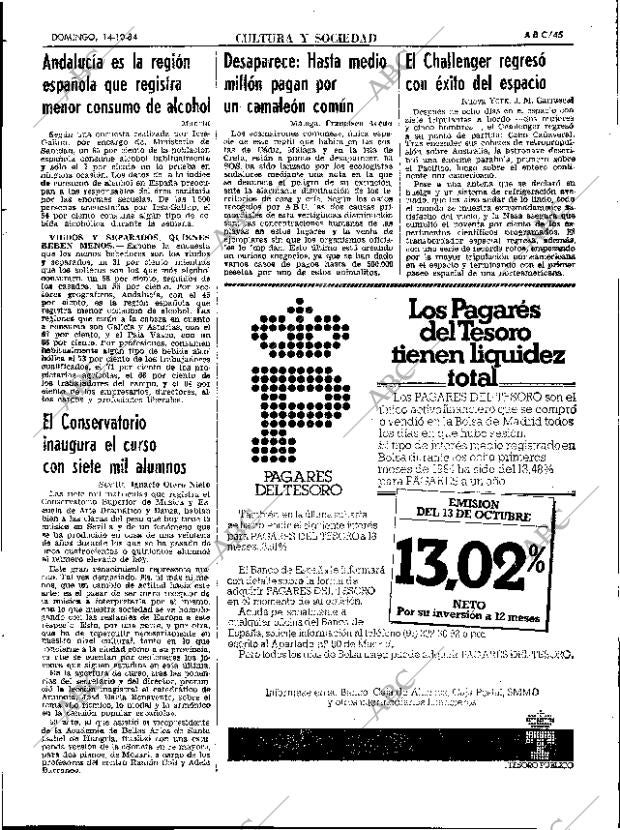 ABC SEVILLA 14-10-1984 página 45