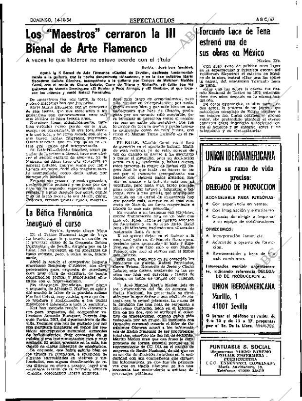 ABC SEVILLA 14-10-1984 página 67