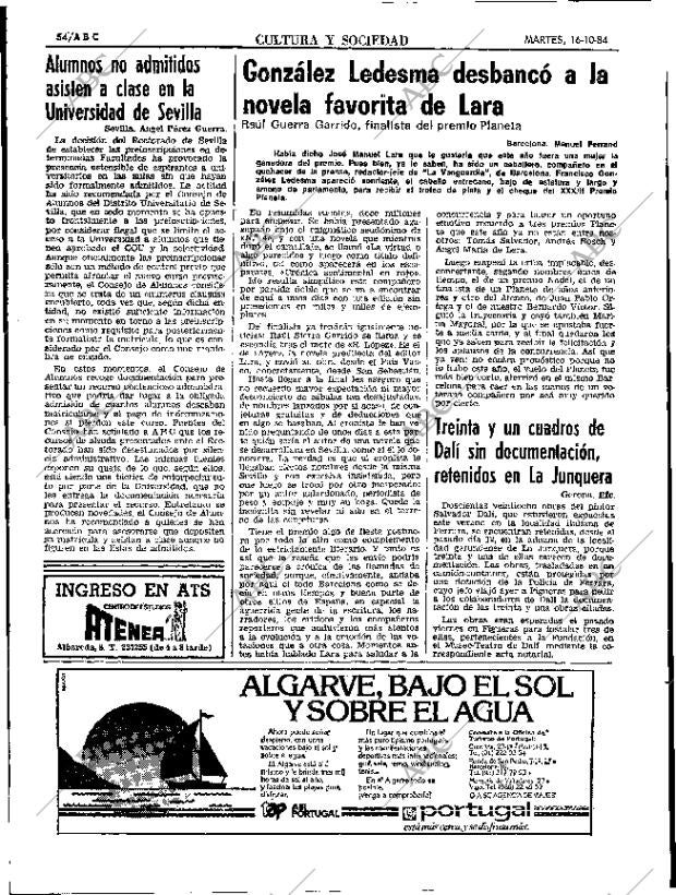 ABC SEVILLA 16-10-1984 página 54