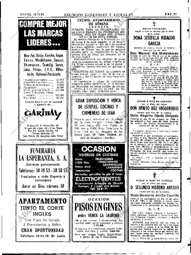 ABC SEVILLA 16-10-1984 página 91