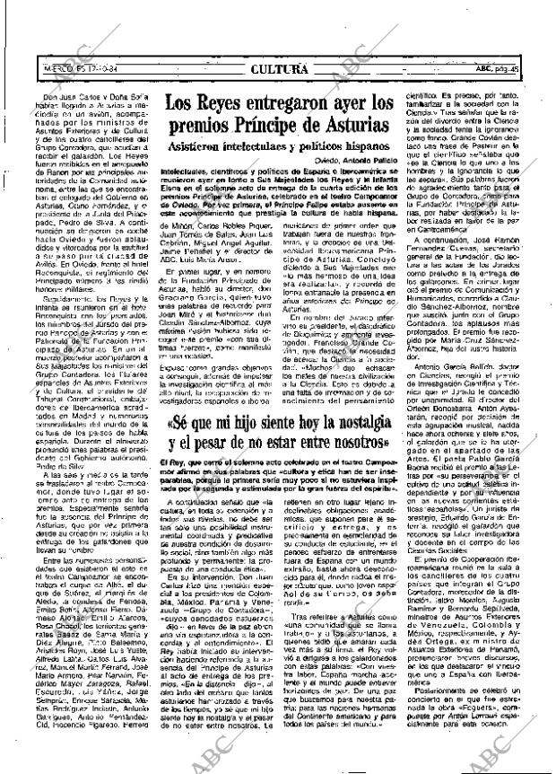 ABC MADRID 17-10-1984 página 45