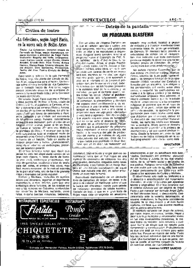 ABC MADRID 17-10-1984 página 71