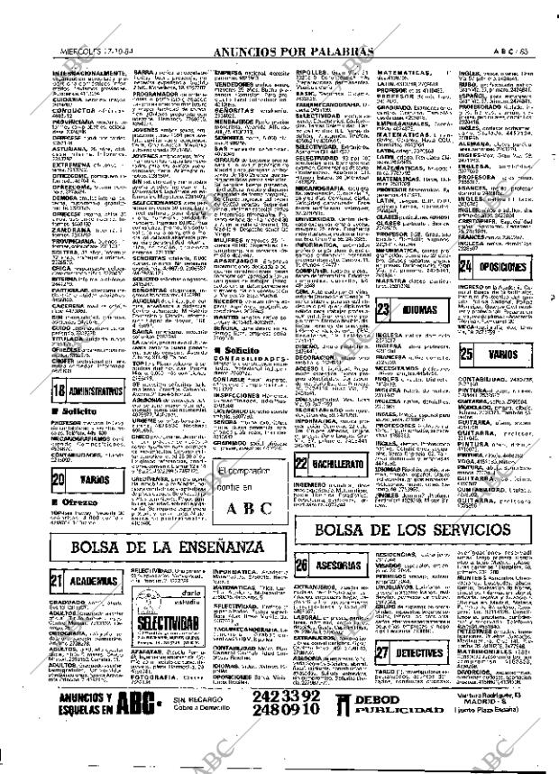 ABC MADRID 17-10-1984 página 85