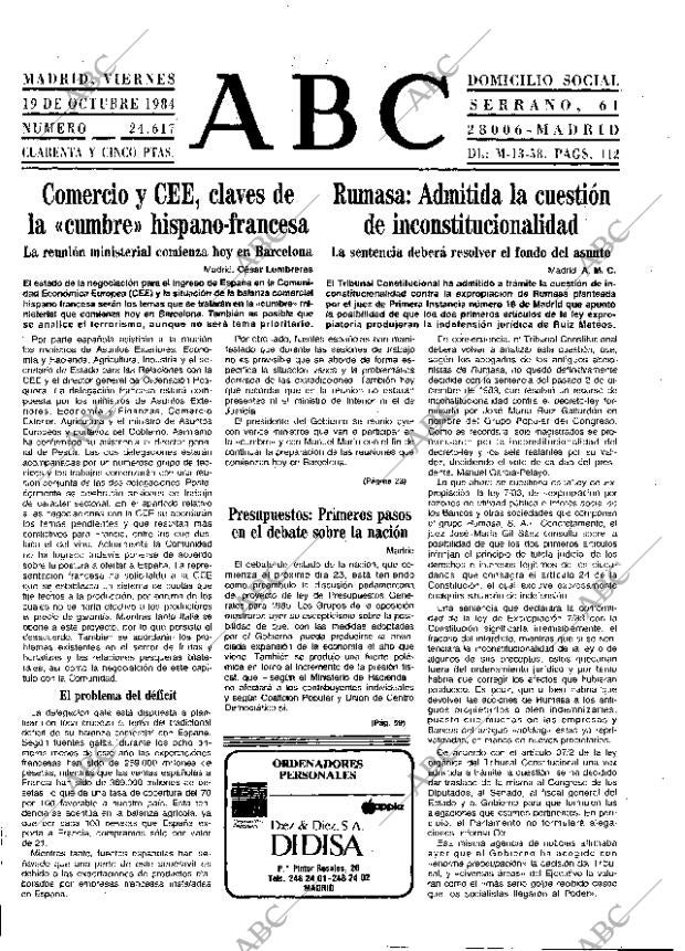 ABC MADRID 19-10-1984 página 17