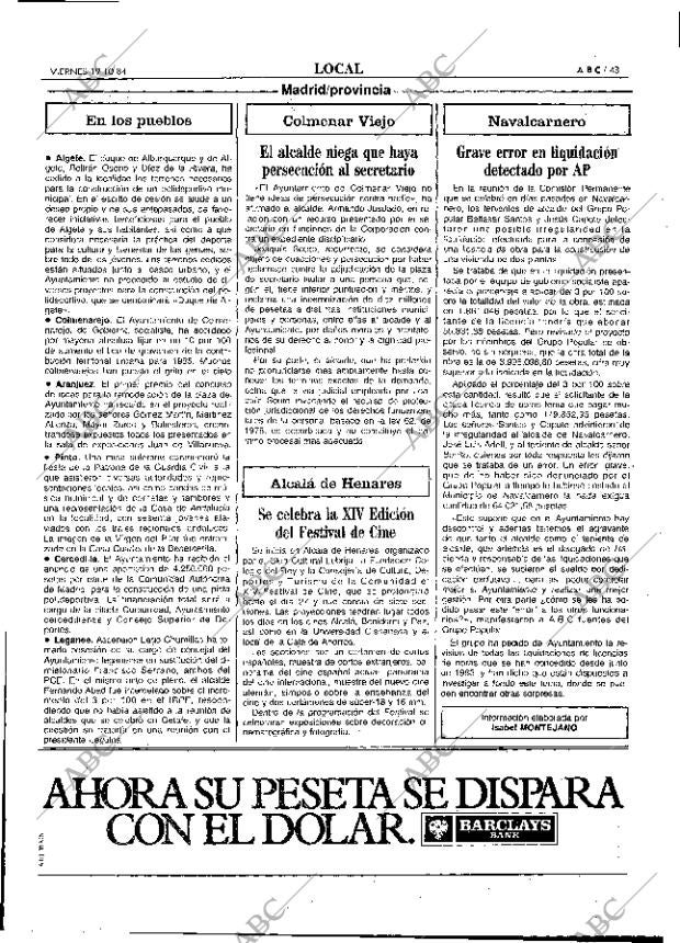 ABC MADRID 19-10-1984 página 43