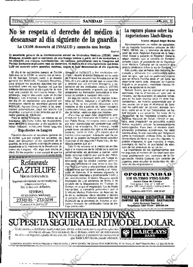 ABC MADRID 19-10-1984 página 45