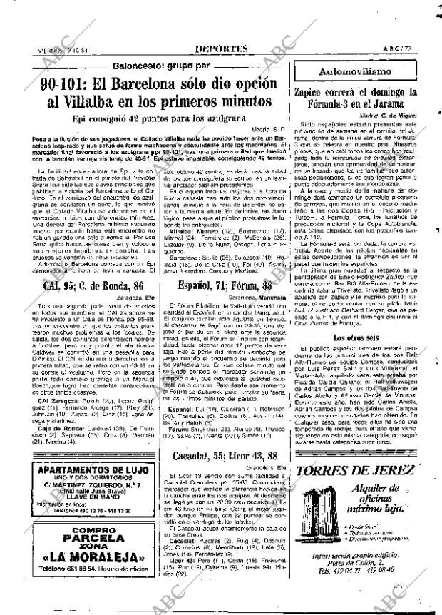 ABC MADRID 19-10-1984 página 73