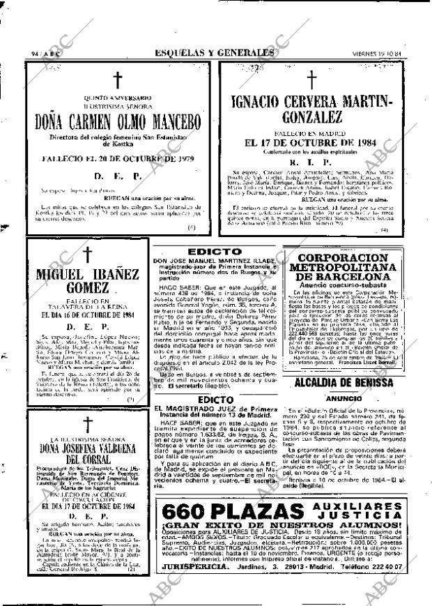 ABC MADRID 19-10-1984 página 94
