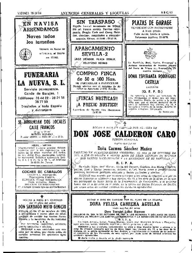 ABC SEVILLA 19-10-1984 página 63