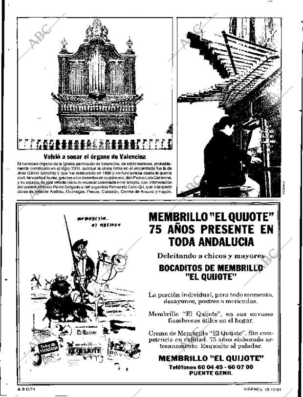 ABC SEVILLA 19-10-1984 página 74