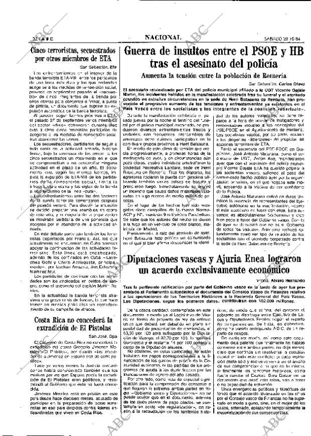 ABC MADRID 20-10-1984 página 22