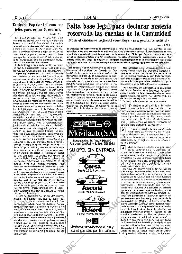 ABC MADRID 20-10-1984 página 32