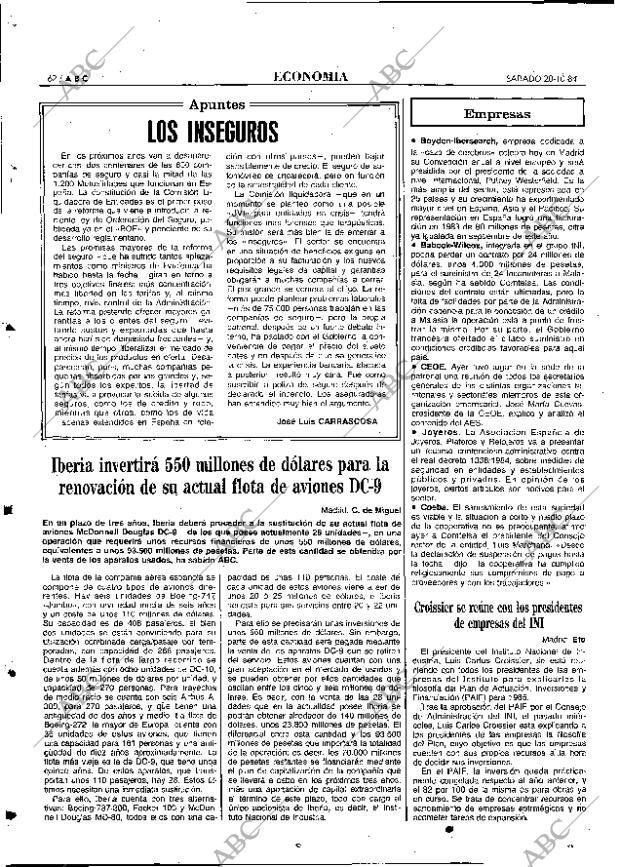 ABC MADRID 20-10-1984 página 62
