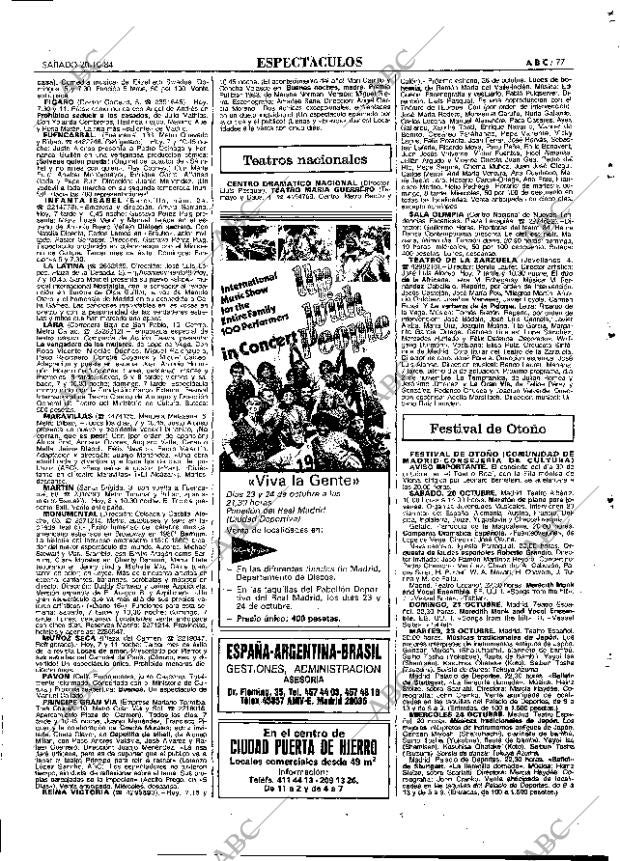 ABC MADRID 20-10-1984 página 77