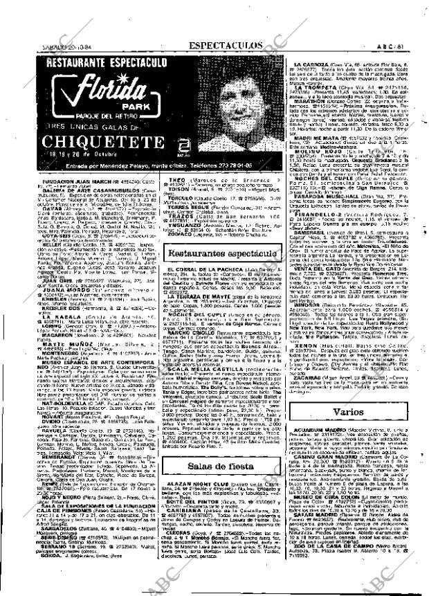 ABC MADRID 20-10-1984 página 81