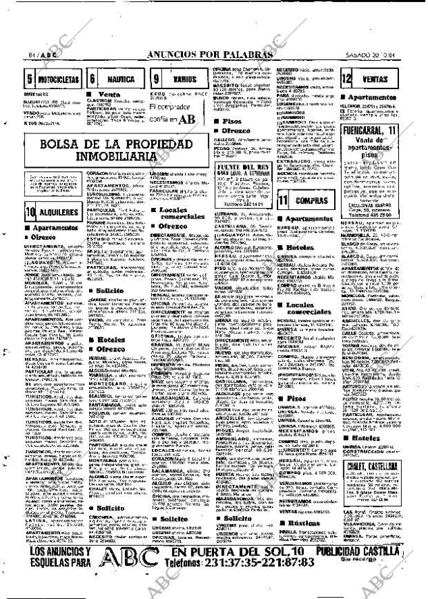 ABC MADRID 20-10-1984 página 84