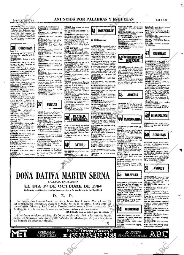 ABC MADRID 20-10-1984 página 89