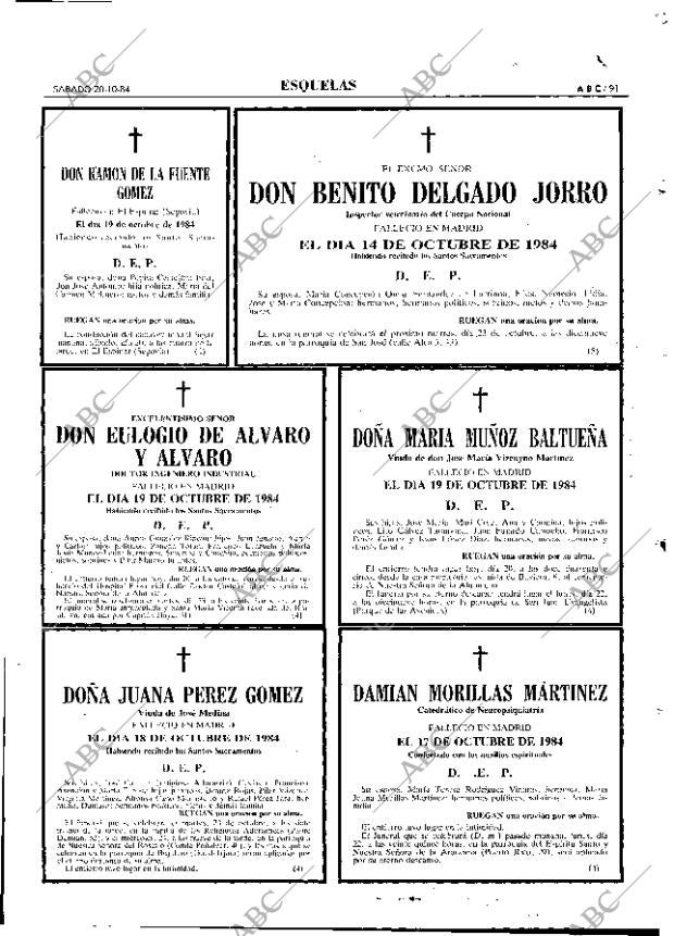 ABC MADRID 20-10-1984 página 91