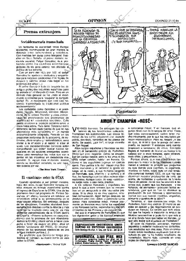 ABC MADRID 21-10-1984 página 22