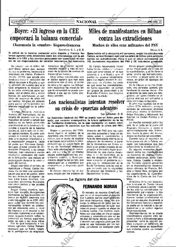ABC MADRID 21-10-1984 página 23