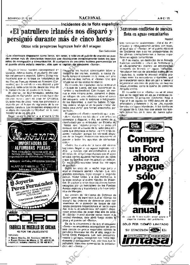 ABC MADRID 21-10-1984 página 25