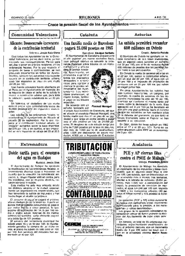 ABC MADRID 21-10-1984 página 33