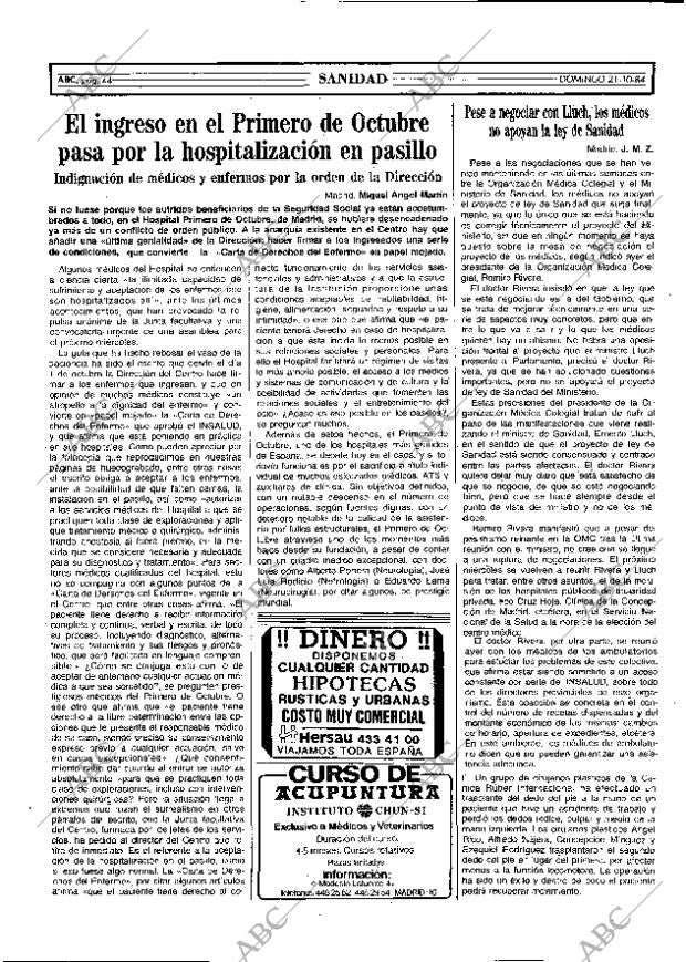 ABC MADRID 21-10-1984 página 44