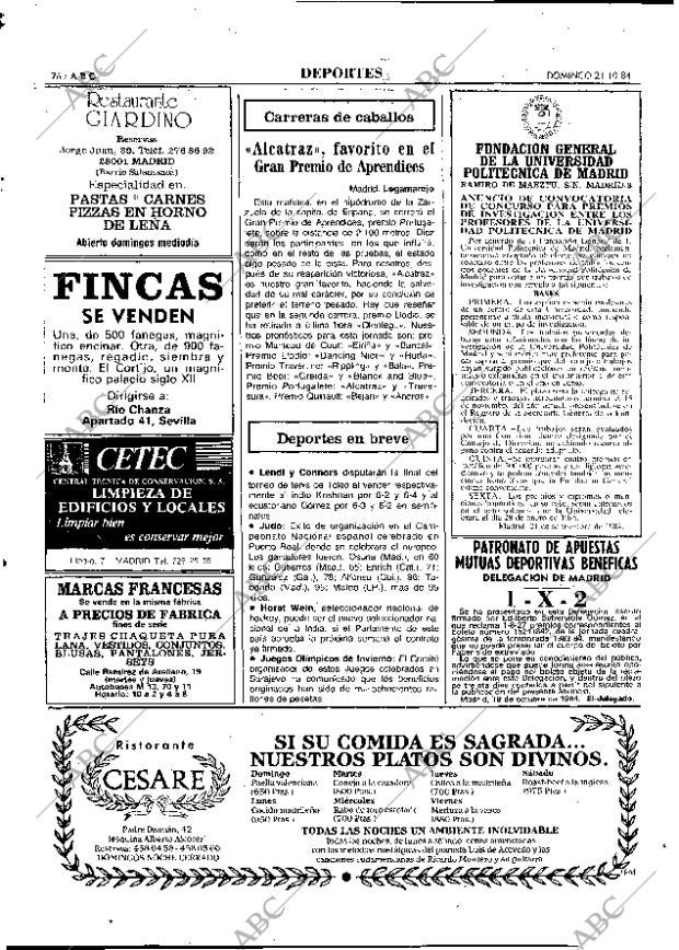 ABC MADRID 21-10-1984 página 76