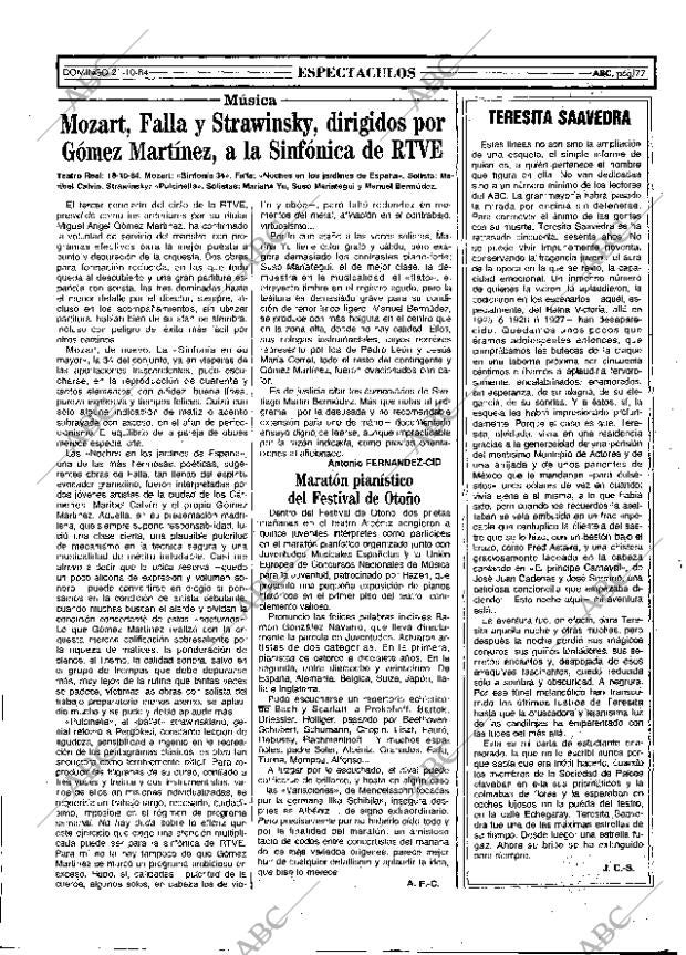 ABC MADRID 21-10-1984 página 77